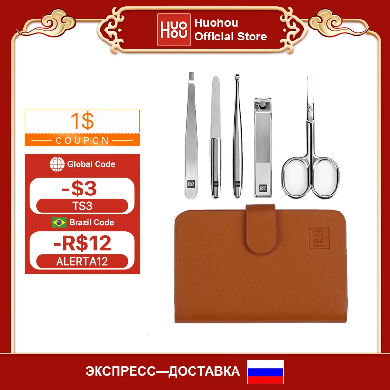 

Набор для стрижки ногтей Huohou из нержавеющей стали, триммер для носа, портативный дорожный гигиенический комплект, Наборы инструментов для с...
