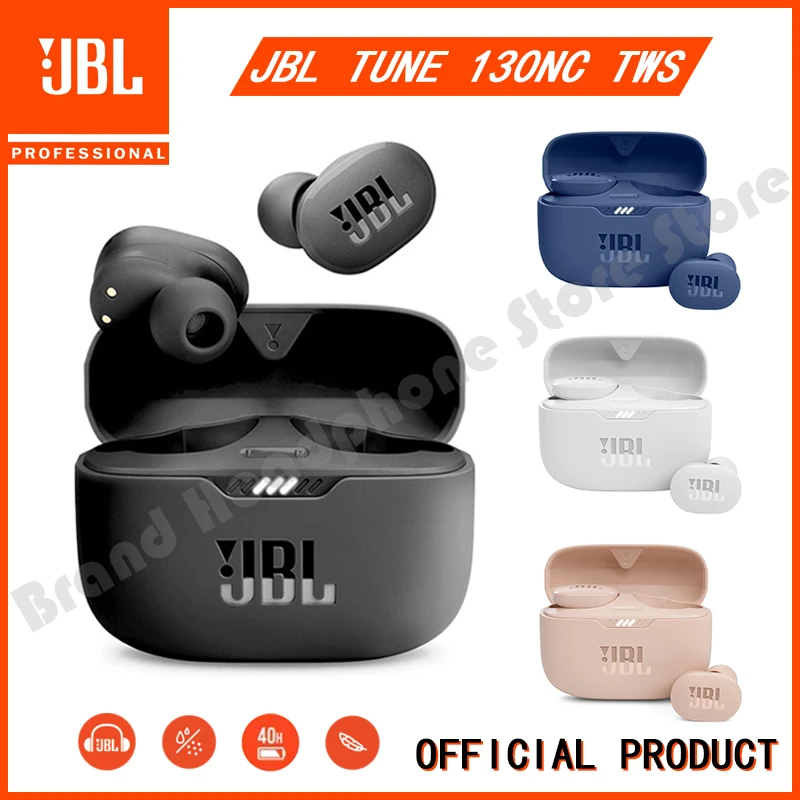 

Original JBL TUNE 130NC TWS Active Noise Cancelling True Wireless Bluetooth Headphones Stereo Subwoofer Headphones Microphone