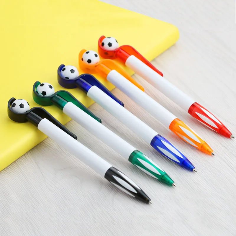 

60pcs Football Ballpoint Pen with Pocket Clip Detachable Refillable 0.5 Bullet Nib Smooth Writing Football Gift for Kid Adult