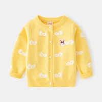 cardigan girl sweater knit clothes autumn winter rabbit warm outerwear for child baby toddlers