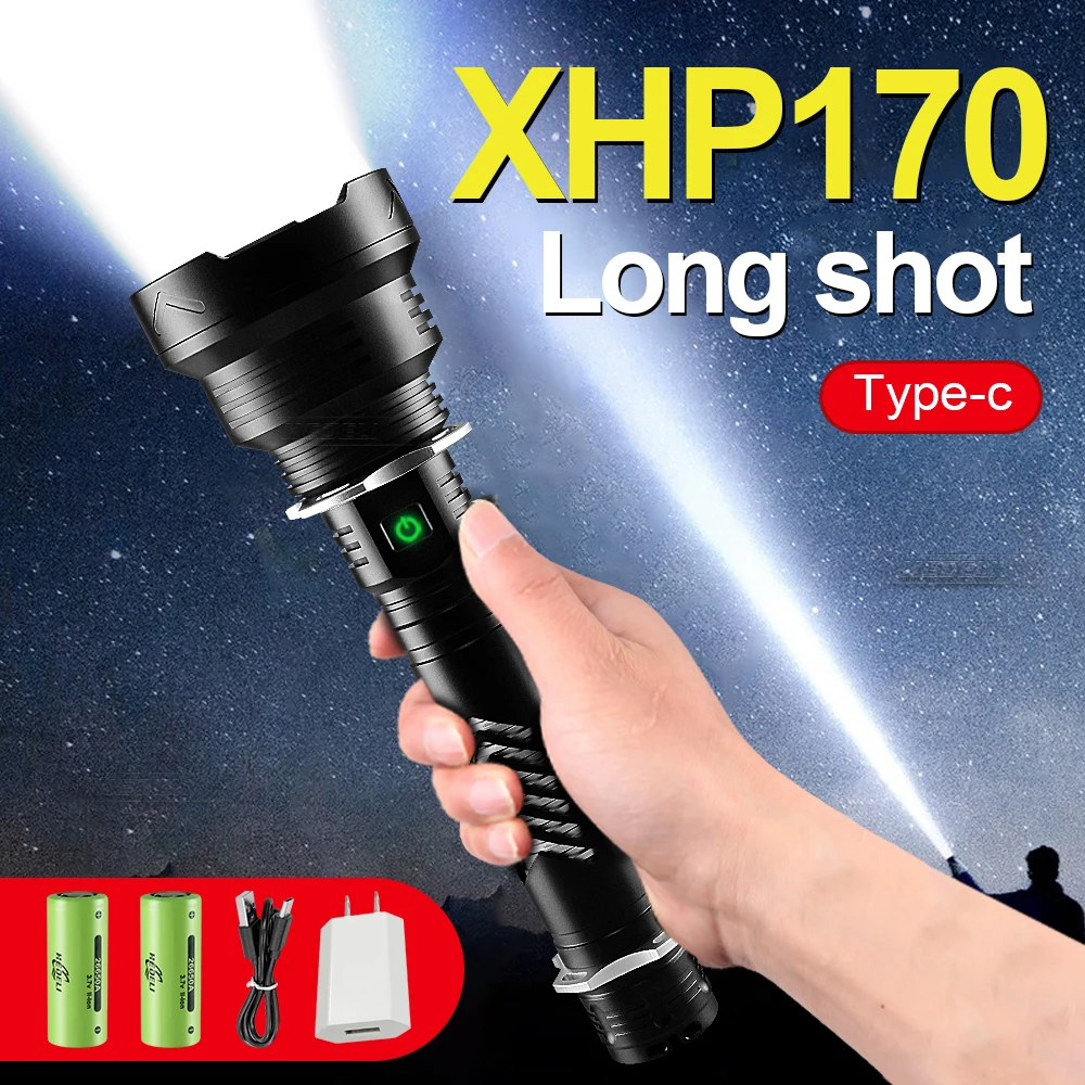 

Самый мощный светодиодный фонарик XHP170, перезаряжасветильник фонарик, тактический фонарь с Usb, фонарь с зумом Xhp90.2, ручной фонарь, светодиодн...