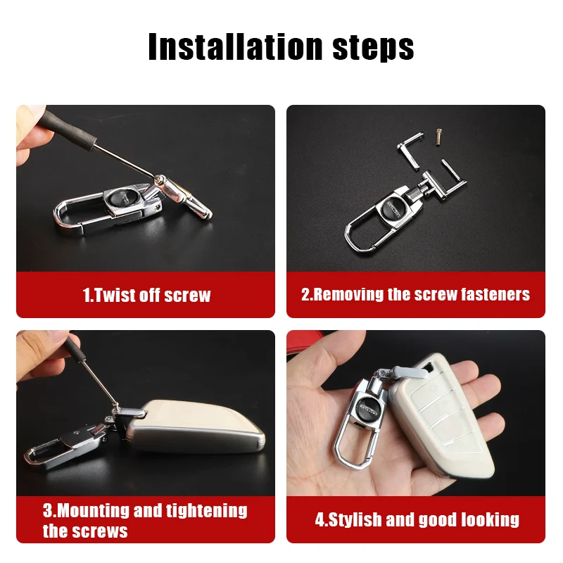 Высококачественный металлический автомобильный брелок для ключей с поворотом