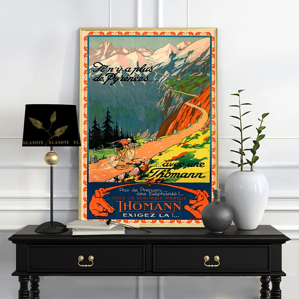 

Vintage Travel France Cycling Art Print Poster Cycle Race Antique Wall Picture Decor Canvas Painting