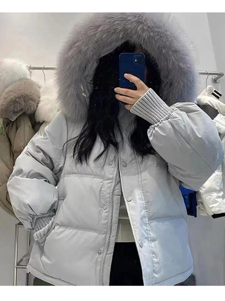 

Женская парка с капюшоном, Короткая свободная однотонная хлопковая парка в Корейском стиле, модель D4868, 2023