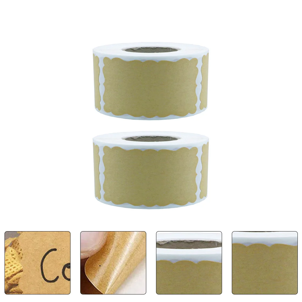 

500pcs/ 2 Rolls Kraft Paper Self-Adhesive Stickers Gift Label Wrapping Stickers