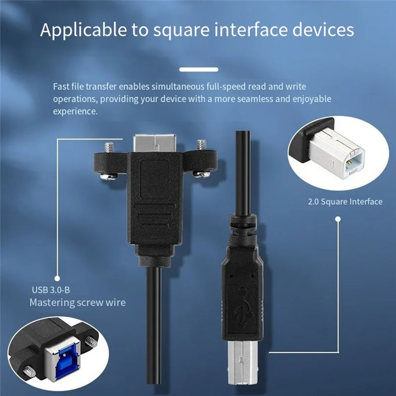 Фото Удлинитель кабеля FEDI USB 3.0 Type-B «мама» к USB2.0 Type-B «папа» для диска SSD-камера для передачи данных 30 см №5