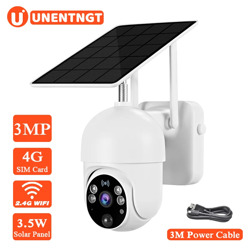Уличная камера видеонаблюдения UNENTNGT с питанием от солнечной батареи Wi-Fi PTZ 1080P |