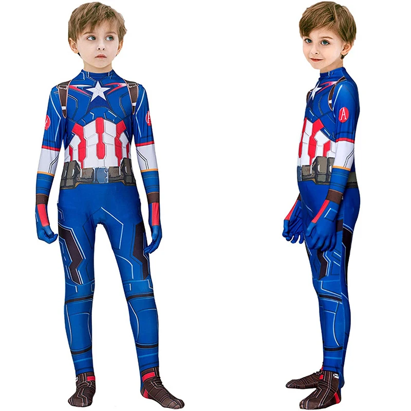 Костюм для косплея Капитана Америка костюмы боди супергероя на Хэллоуин