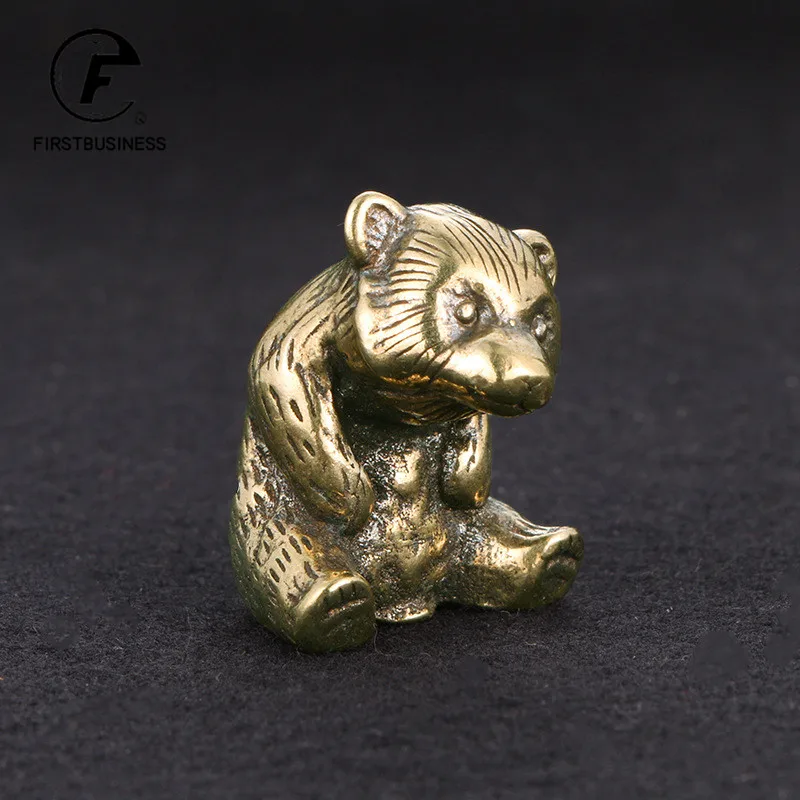 

Маленькая Статуэтка медведя в ретро стиле, латунная Милая Статуэтка для офиса, настольное украшение, фигурка животного, температура, чай, питомец, детская игрушка, подарки, Декор для дома