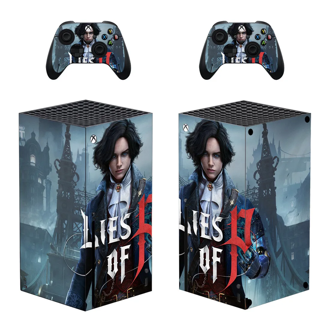 Наклейка для консоли Xbox серии X и 2 контроллера