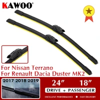 kawoo front windshield windscreen wiper silicon blades for renault dacia duster mk 2 for nissan terrano 2017 2018 2019 24 18