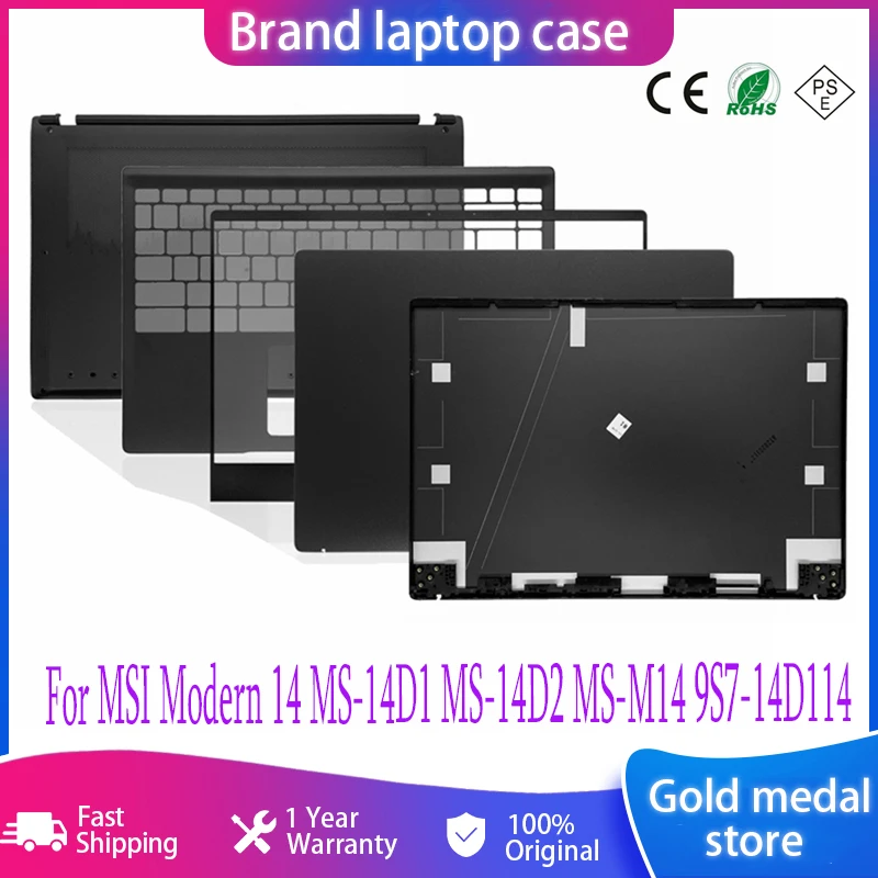 

For MSI Modern 14 MS-14D1 MS-14D2 MS-M14 9S7-14D114 Laptop LCD Back cover Bezel Palmrest Cover bottom Cover Case Hinges Cover