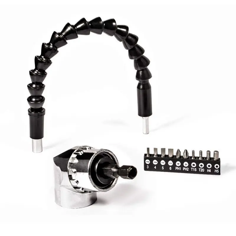 

Flexible Shaft, 3 Pieces Accessory Set For Screwdrivers, 295 Mm Flexible Shaft (1/4 Inch, Hexagonal Handle) 105 Degree Angle Scr