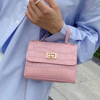 new fashion mini pu chain buckle messenger bag crocodile pattern shoulder bag three dimensional texture handbags for women