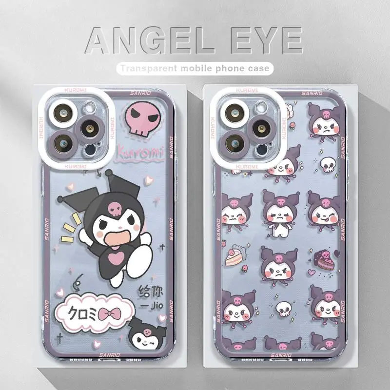 

Kuromi For iPhone 14 11 12 13 Pro Max XS XR X 7 8 6 6S Plus Silicone Clear Cover Print Frame Funda