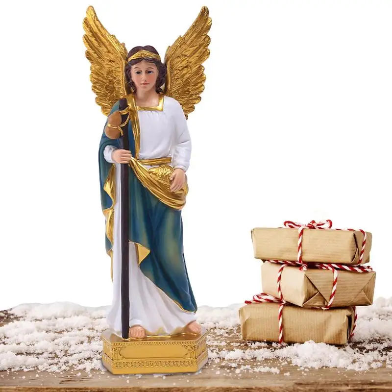 

Статуя Ангела из смолы для помещений, арчанель, Сен-Рафаэль, настольное украшение, праздничная Рождественская Статуэтка для ТВ-шкафов