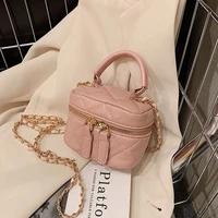 quilted kawaii cute box shape crossbody messenger side bag women 2022 fashion pu leather luxury brand shoulder handbag purses