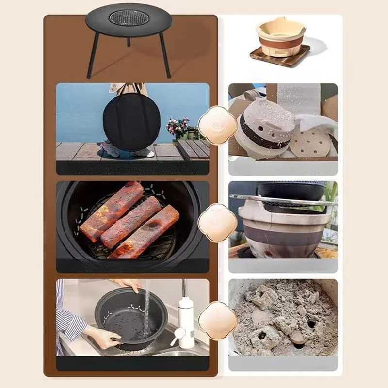 Портативный складной стол для печи круглый кемпинга манюра барбекю пикника