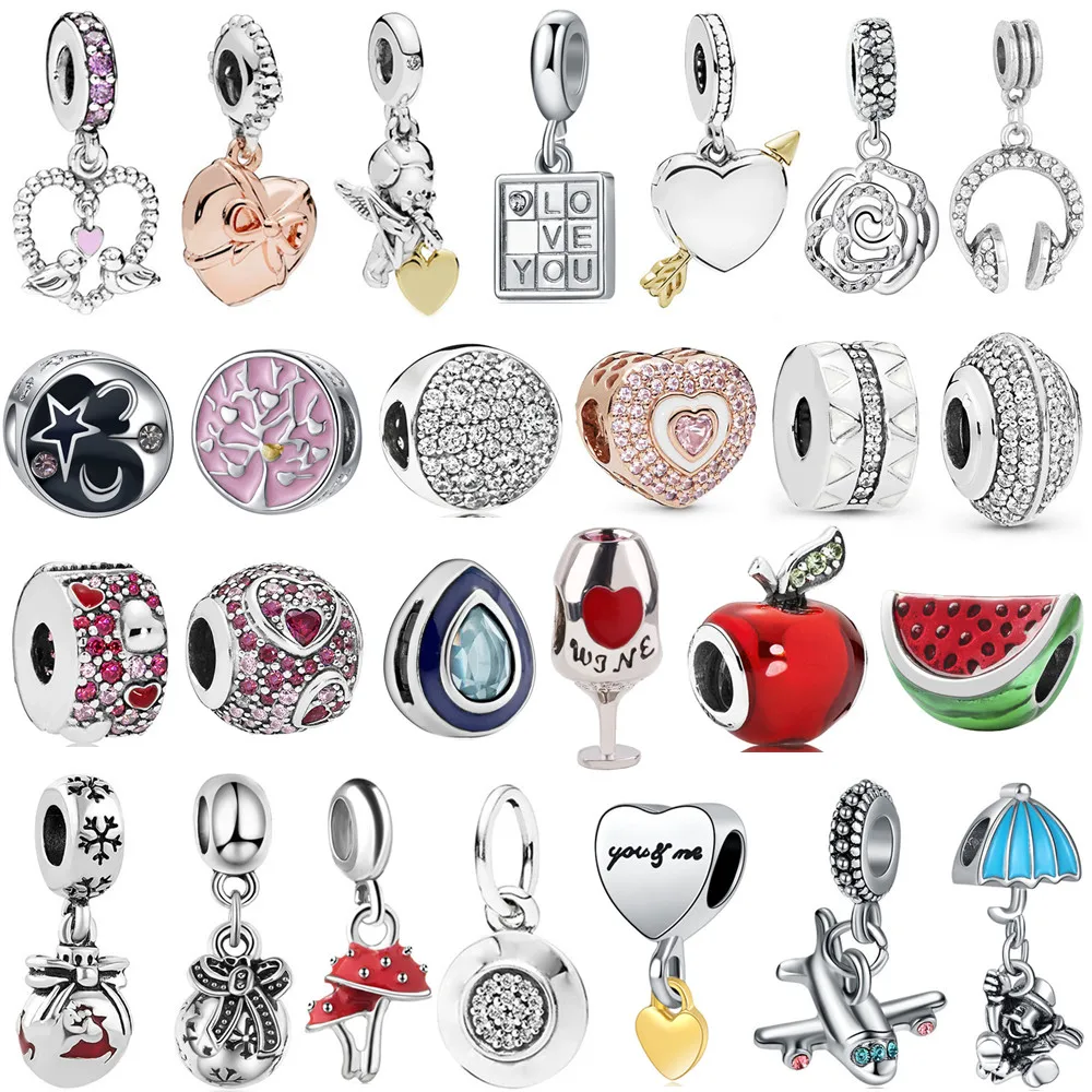 

Fruit Strawberry Apple Watermelon Airplane Pendant Suitable for Original Charm Bracelet Necklace Lady DIY Jewelry Gift