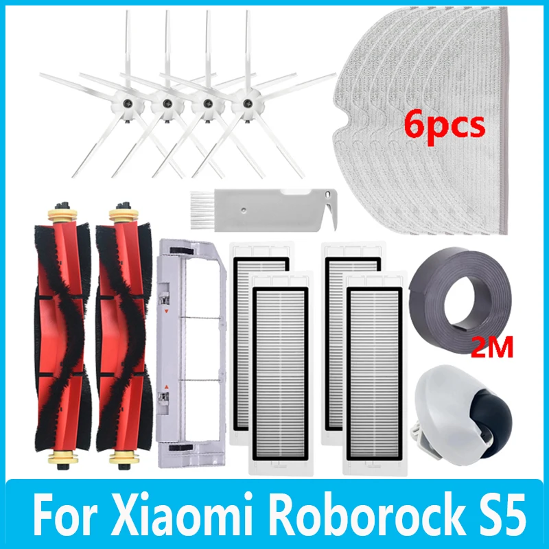 

Запчасти для XiaoMi Roborock S5 Max S6 MaxV, фильтр НЕРА, основная боковая щетка, насадка на швабру, аксессуары для робота-пылесоса, замена