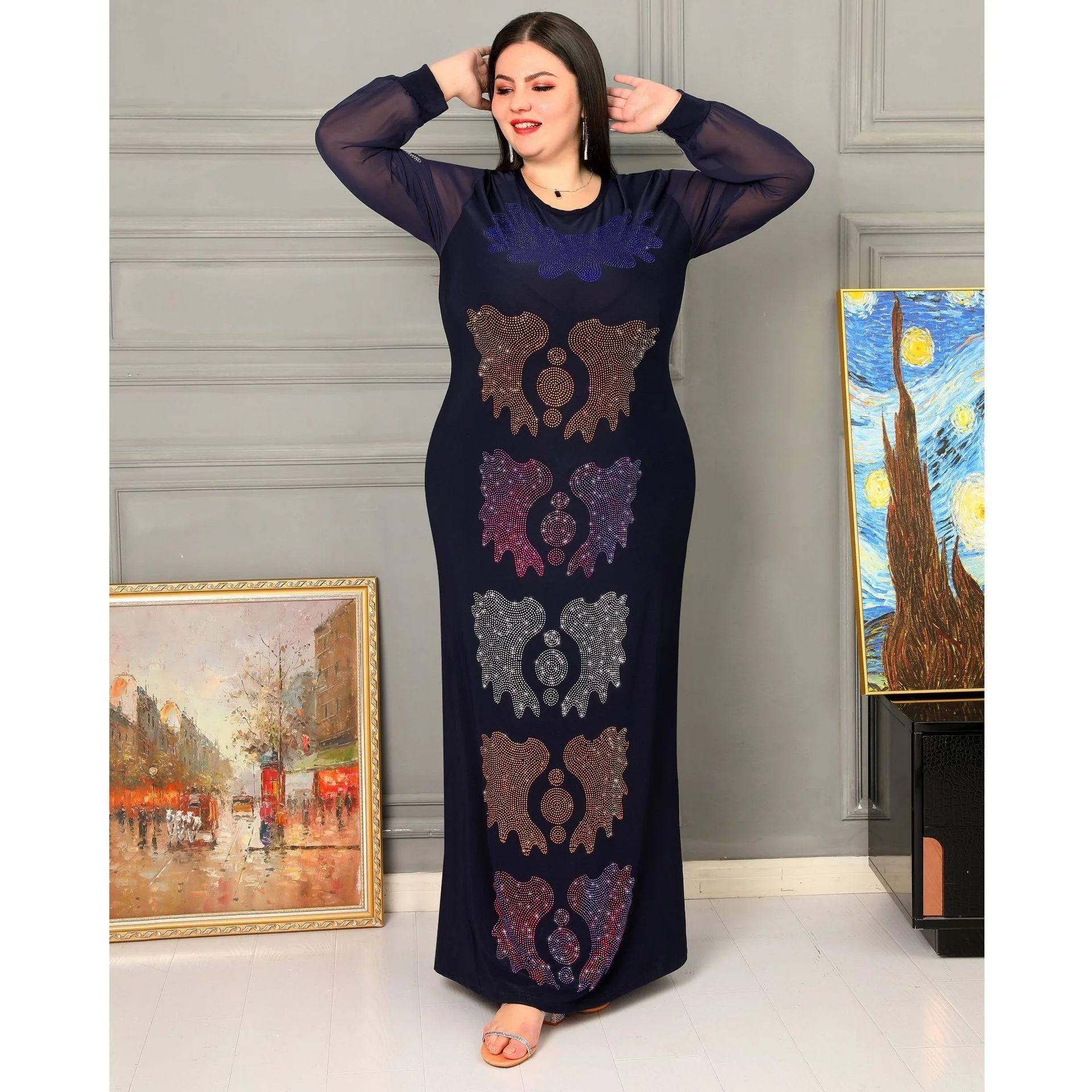 

Женское эластичное платье-бабочка, вечернее платье в мусульманском стиле