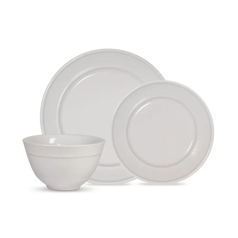 

Круглая посуда из керамики, набор из 12 предметов, белый цвет