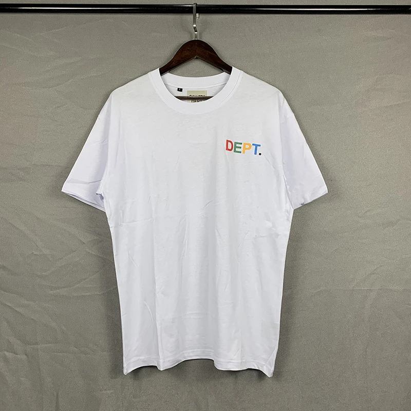 

Oversized DEPTColorful Letters Cotton T Shirt High Quality Men Women Skull Rose Foil Logo Print T Shirt