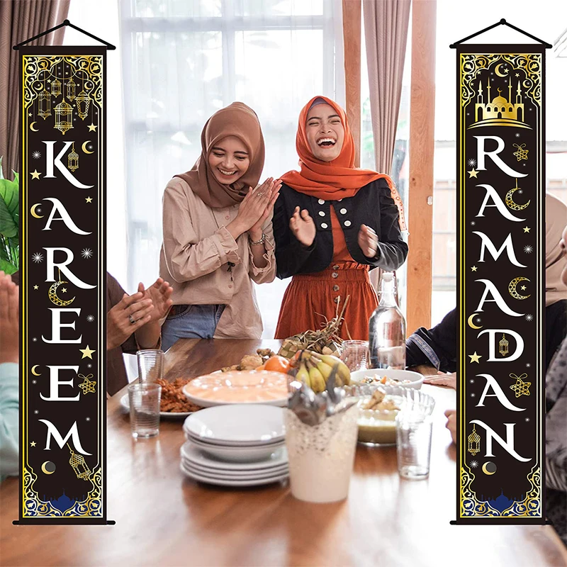 

30x180cm Eid Mubarak Door Banner Decoration For Home Hanging Flag Islamic Muslim Party Ornament Ramadan Kareem Eid Al Adha Gifts