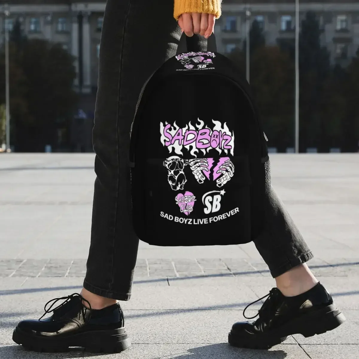 Фото Рюкзак Junior H Merch Sad Boyz для студентов, школьников, мальчиков и девочек, детская школьная сумка, сумка для ноутбука, наплечная сумка для мужчин и женщин №5