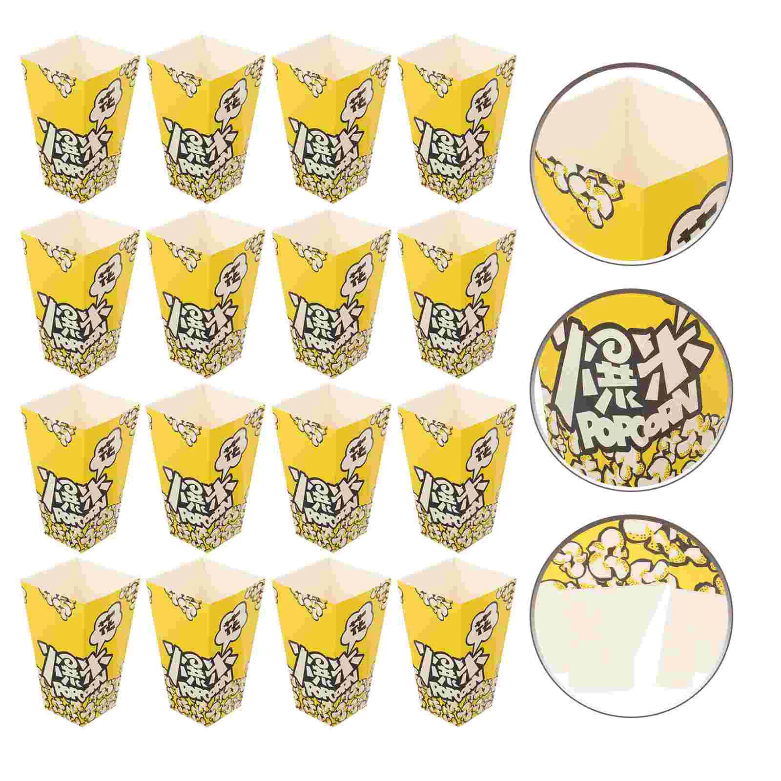 

100Pcs Paper Popcorn Boxes Snack Boxes Decorative Paper Boxes Christmas Party Treat Serving Box