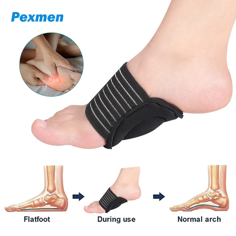 

Pexmen 2Pcs Arch Support Brace Compression Cushioned Sleeves for Plantar Fasciitis Flat Feet Fallen Arches Achy Foot Care Tool