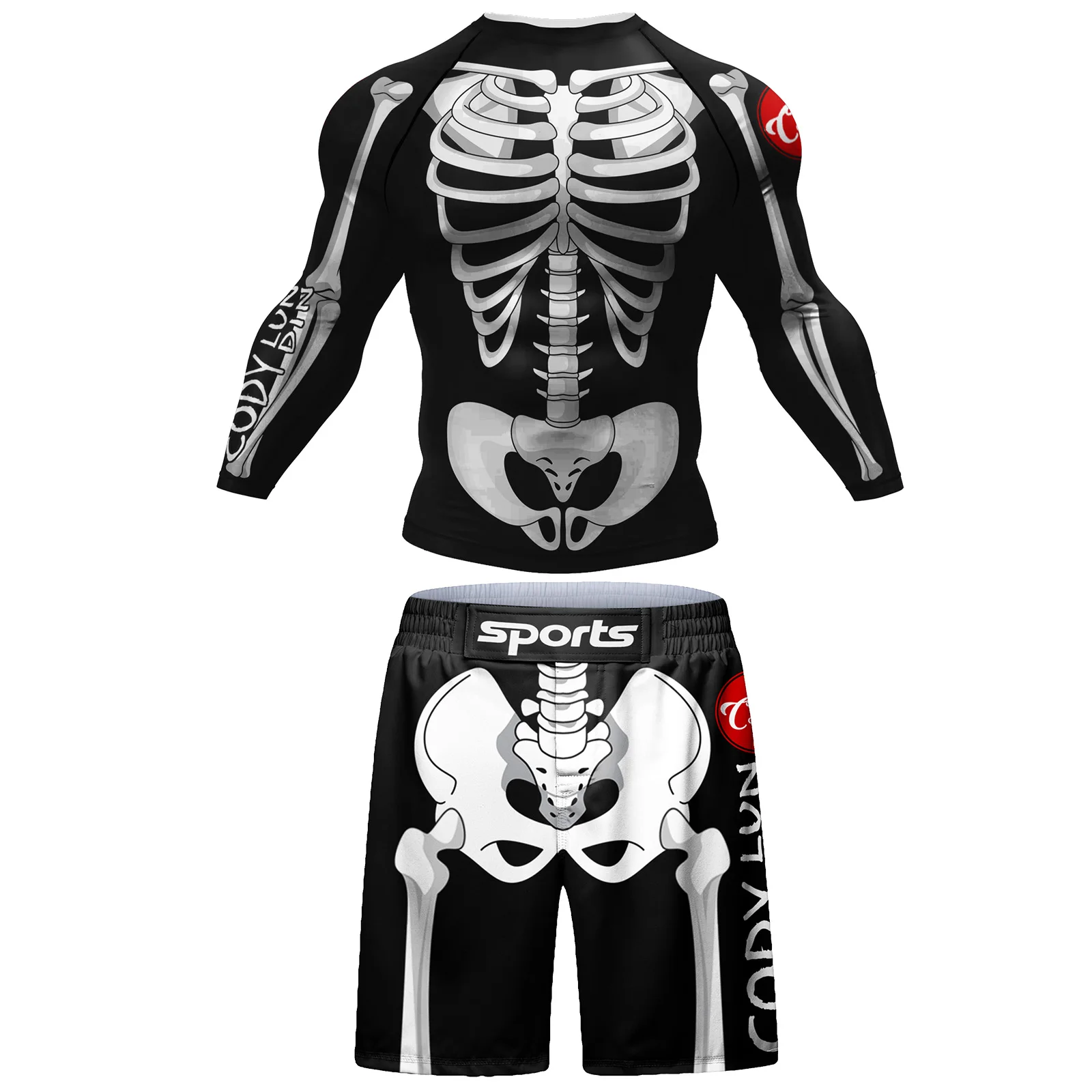 Комплект мужских эластичных компрессионных шорт рубашка для джиу-джитсу Gi No MMA