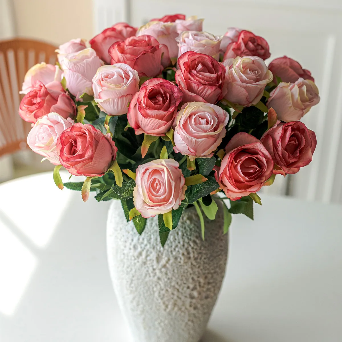

5 Pcs Artificial Rose Silk Flower for Home Living Room Decoration Marriage Bridal Bouquet Wedding Decor Flower Arrangement Roses