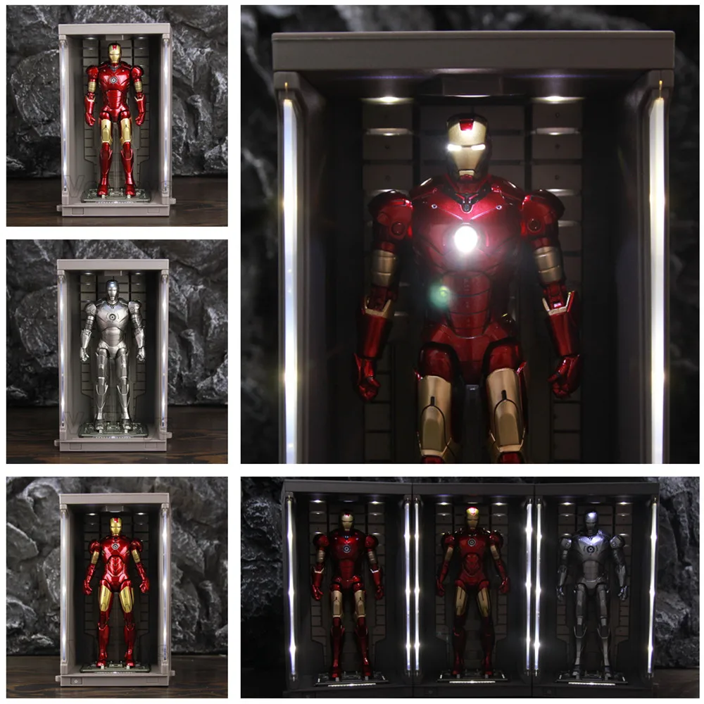 

Экшн-фигурки Marvel ZD с изображением зала армирования Железного человека, MK42, MK2, MK3, MK4, MK5, MK6, MK7, USB, светодиодный дисплей, Mark 42, легенды Тони Старк...