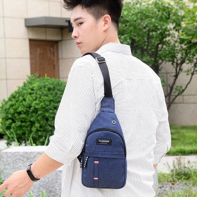 Men's Chest Bag New Fashion Korean-Style Outdoors Casual Sports Water-Proof Shoulder Crossbody Bag Cross Body Chest Bag for Men