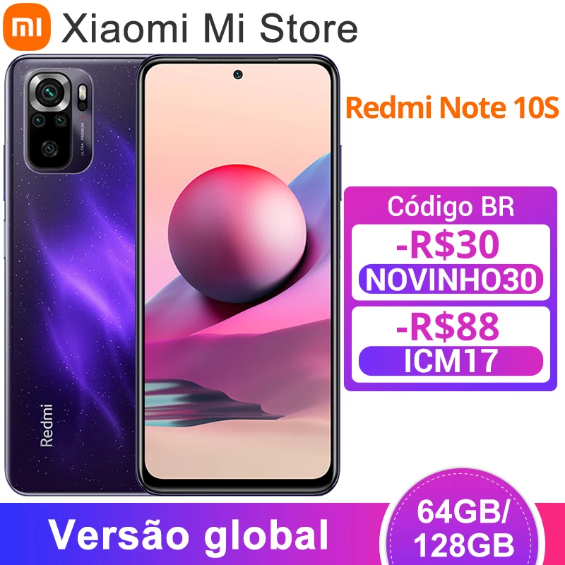 Global Version Xiaomi Redmi Note 10S Mobile 64GB/128GB Helio G95 Octa Core 64MP Camera 6.43 Global Version Xiaomi Redmi Note 10S Mobile 64GB/128GB Helio G95 Octa Core 64MP Camera 6.43