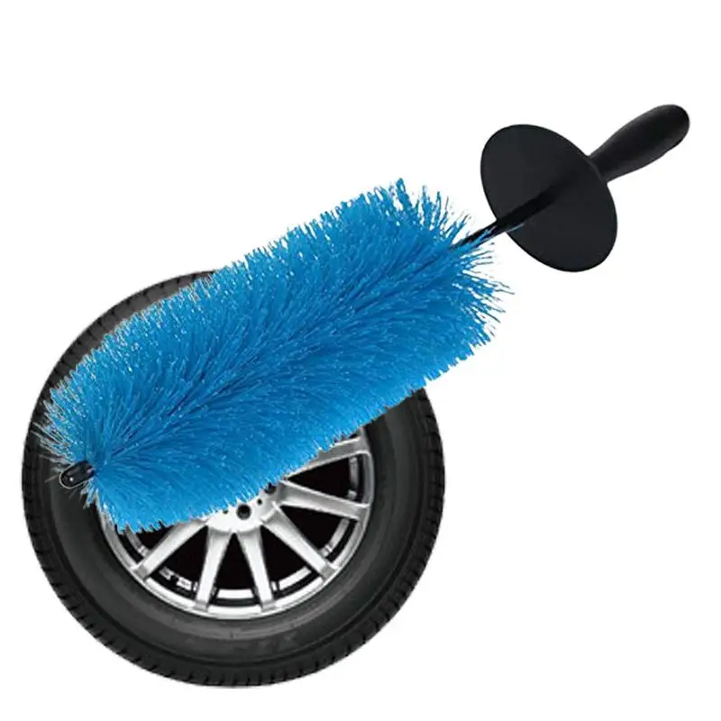

Car Wheel Wash Brush Handle Vehicle Tire Cleaning Brush Elasticity Blue Brush For Car Washer