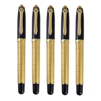 luxury quality metal roller ball point pen gun black stationery office school supplies ink gift ballpoint pens