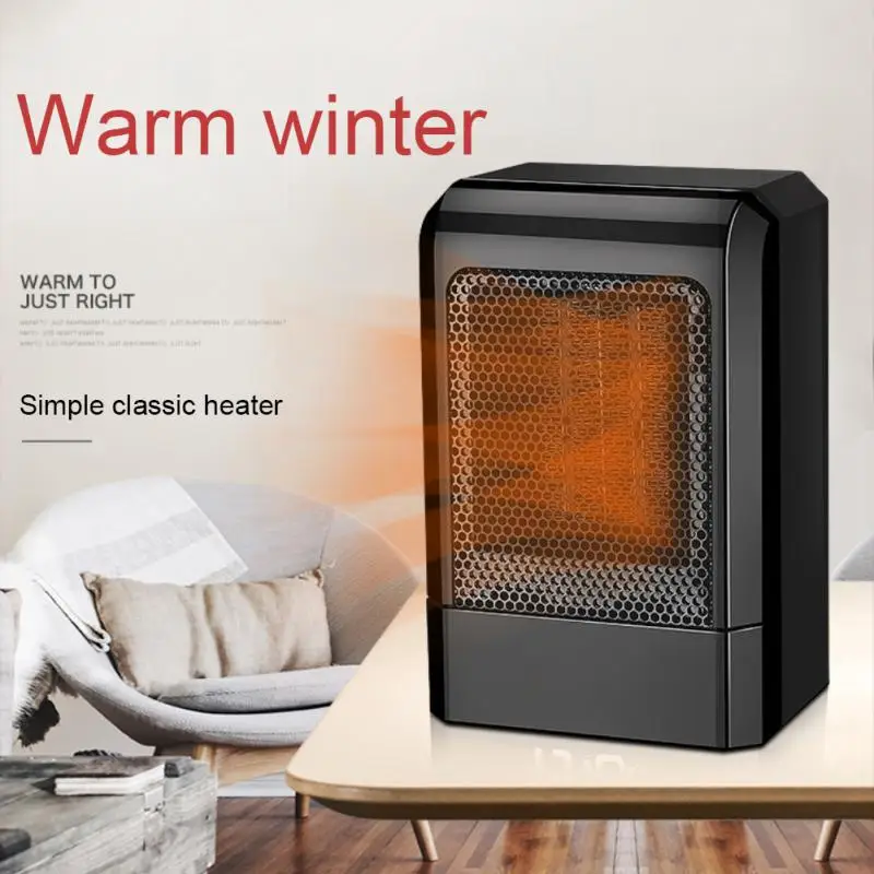 

Mini Portable Electric Space Heater 500W Home Office Desktop Warm Air Heater Warmer Fan Household Silent Remote Fast Space Heat