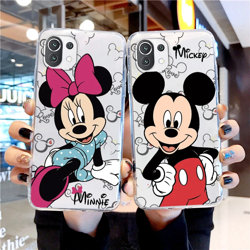 

Disney Mickey Mouse Minnie Transparent Phone Case For Xiaomi Mi 13 12T 12S 12X 12 11 11T 11i 10T 10 9 Pro Lite Ultra 5G