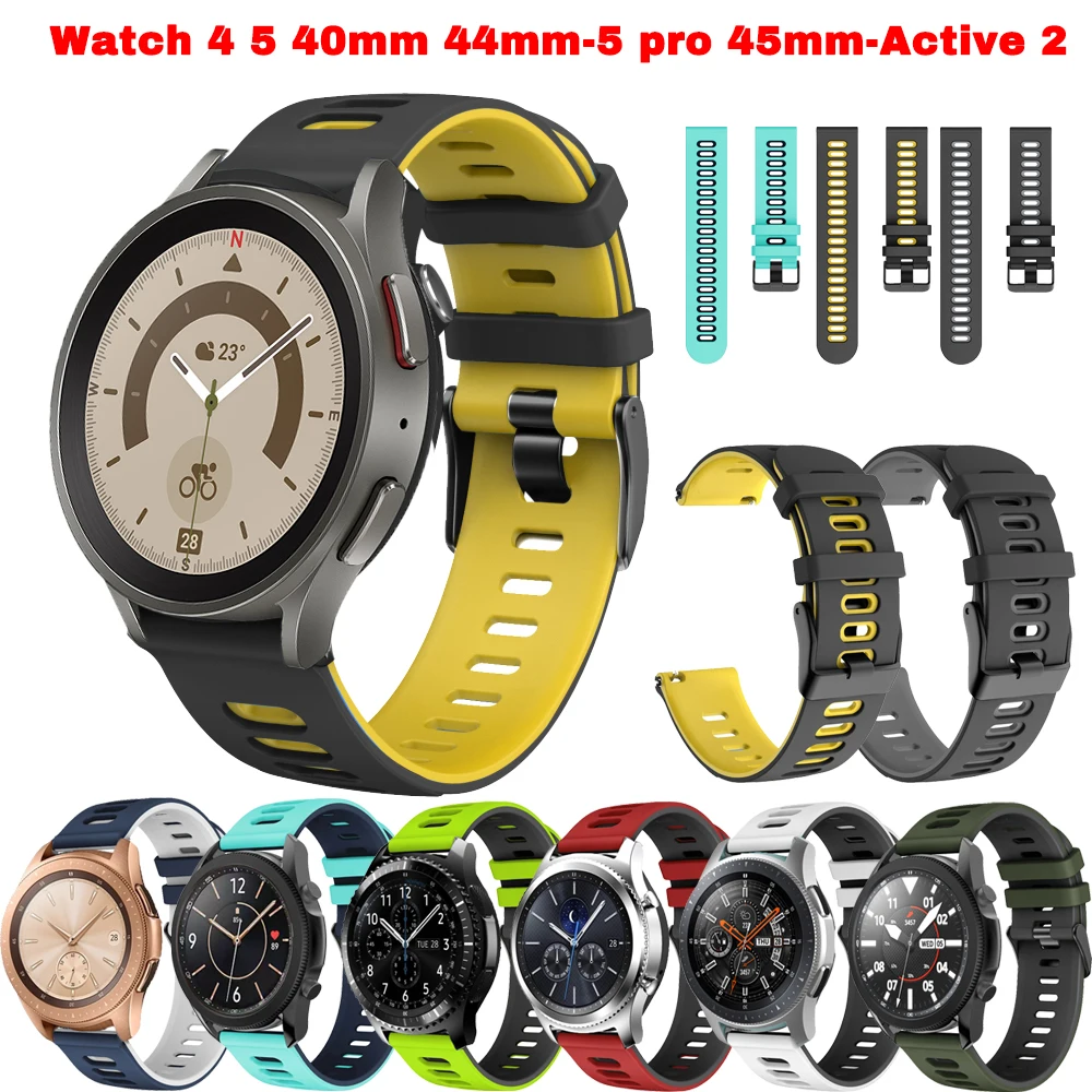 

Ремешок сменный для наручных часов, спортивный браслет для Samsung Galaxy Watch Active 2 40 мм 44 мм 3 Gear 20 мм 22 мм