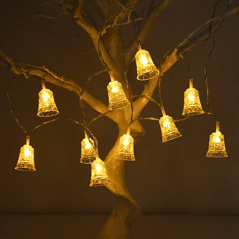 

1.5M 10LED Elk Christmas Tree Bell LED Light String Christmas Decoration For Home Xmas Tree Ornament 2023 Navidad Gift New Year