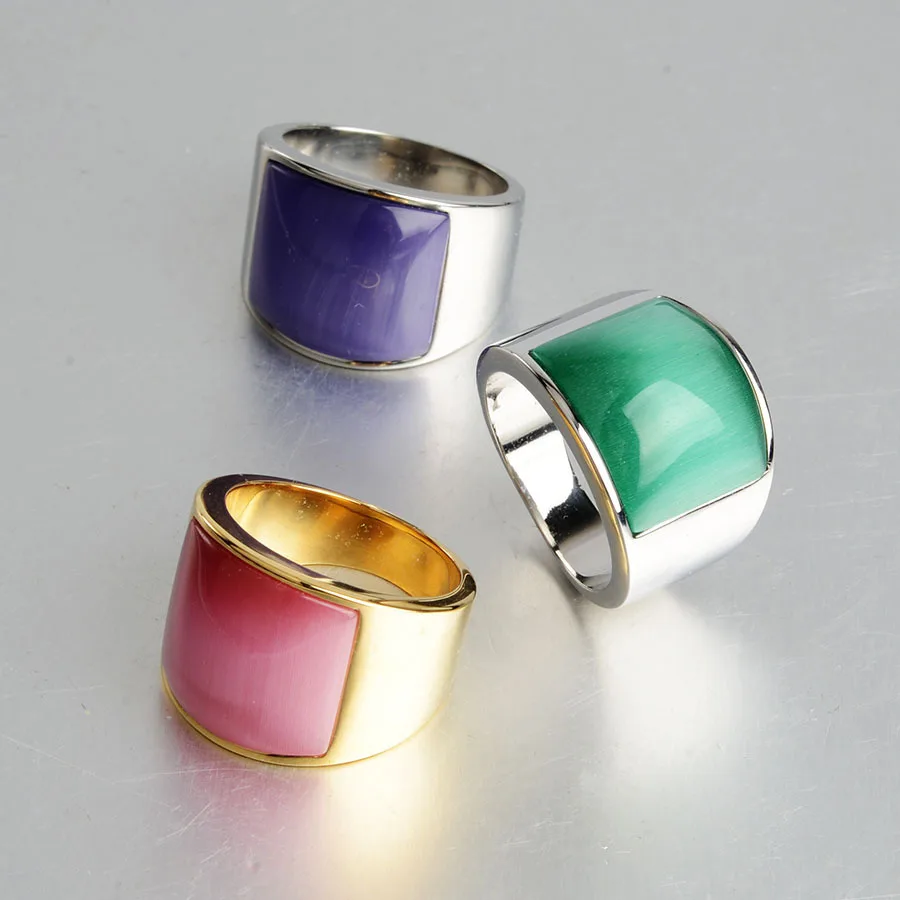 

Fashion Simple Stainless Steel Opal Tai Class Finger Rings For Men Party Holiday Gift Popular Goth Jewelry Accessories Wholesale