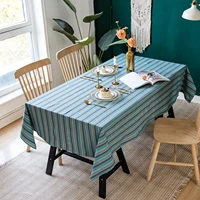 boho style tablecloth striped cotton linen tablecloth birthday party table cloth suitable for family gathering restaurant table
