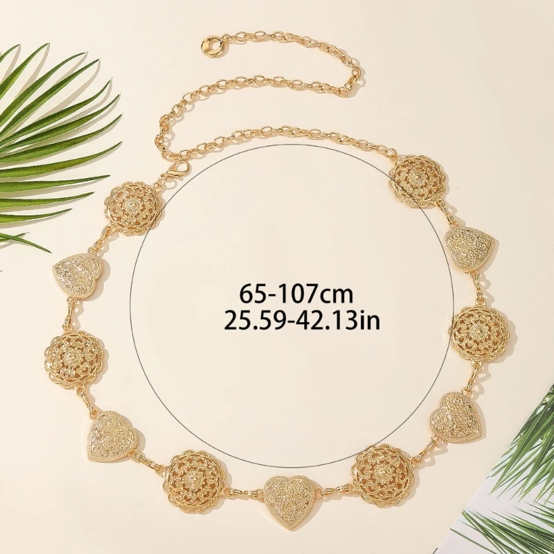 SZL пояс с цветочным сердечком цепочкой для платья женщин на талию ковбойский