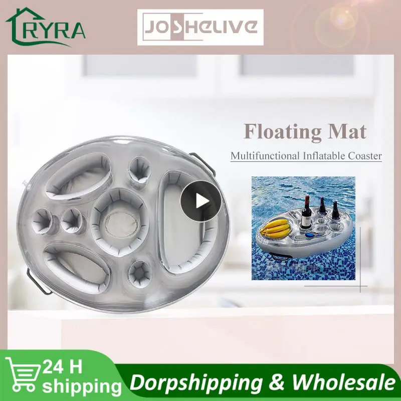 

1~8PCS Summer Party Bucket Drinks Wine Cup Holder Inflatable Pool Float Beer Table Swimmin Pool Beach Drinking Cooler Bar Tray