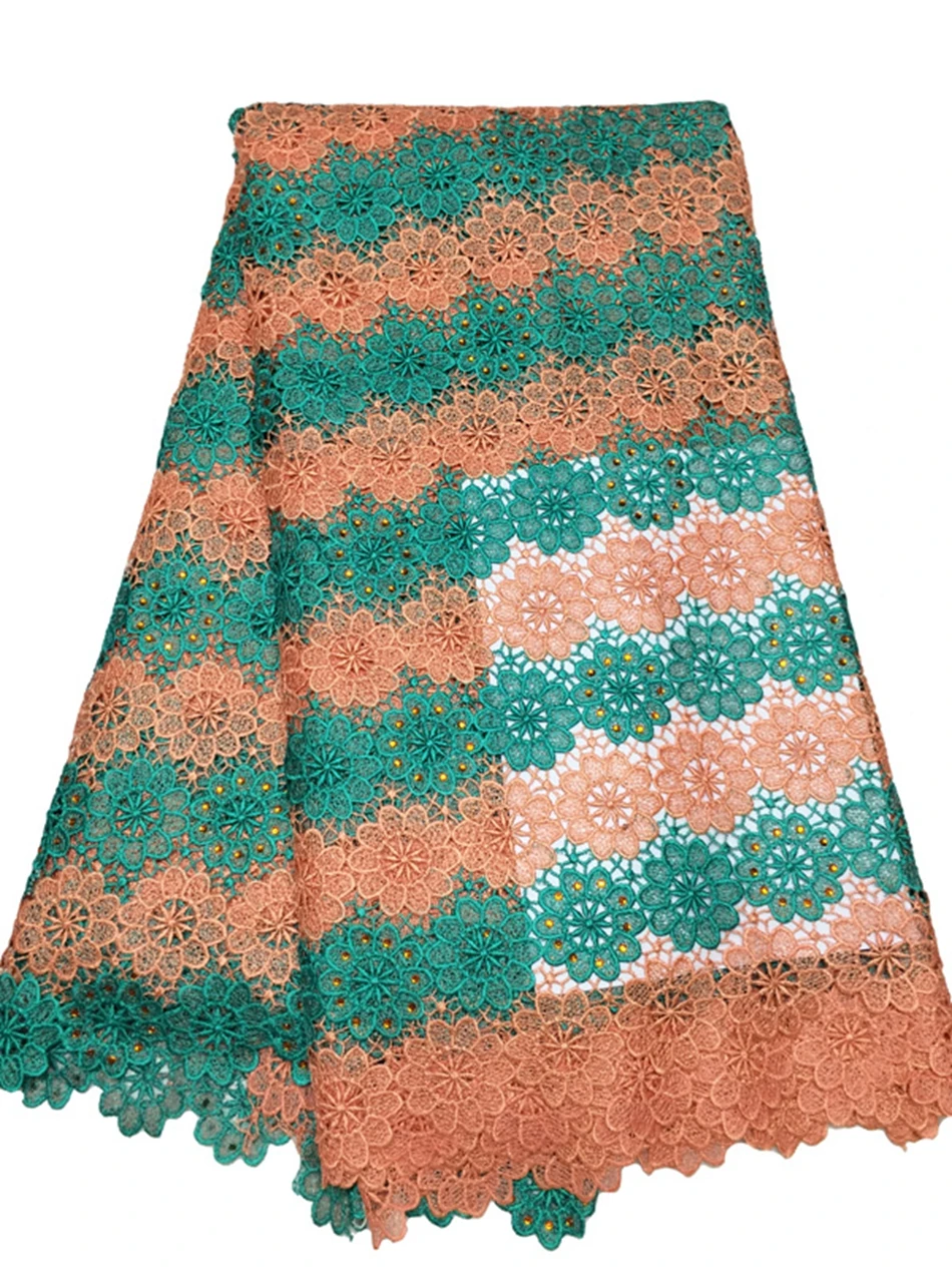 

African Guipure Lace Fabric Cord White Color Best Quality Pure Color Heavy Stuff Material Tissu For Sew Wedding 5Yards