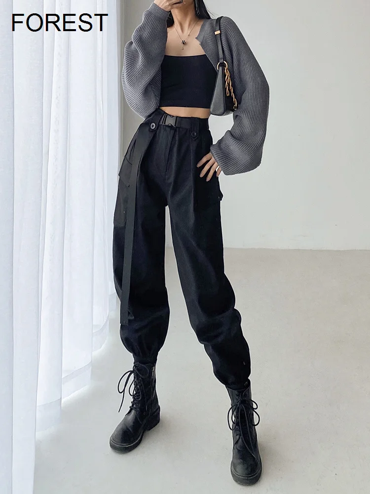 

Women's Overalls BF Loose Straight Sports Thin Pants