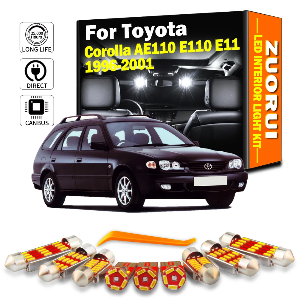 ZUORUI 9 шт. светодиодный комплект внутреннего освещения номерного знака для Toyota