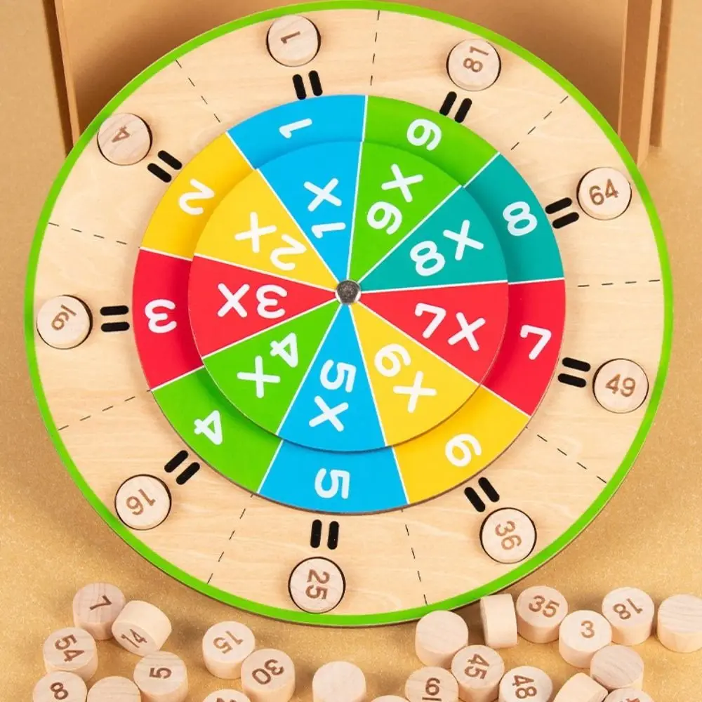 

Montessori Turntable Multiplication Board Multiplication Table Math Toy Wooden Arithmetic Toy Early Educational Learning Toy